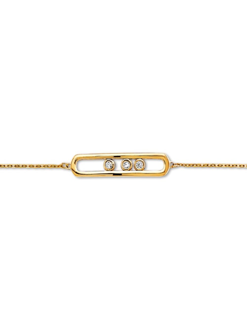14K Solid Gold CZ Center ID Bracelet | Adjustable Chain By Tehrani Jewelry